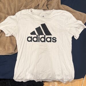 Adidas White Tee with Black Emblem